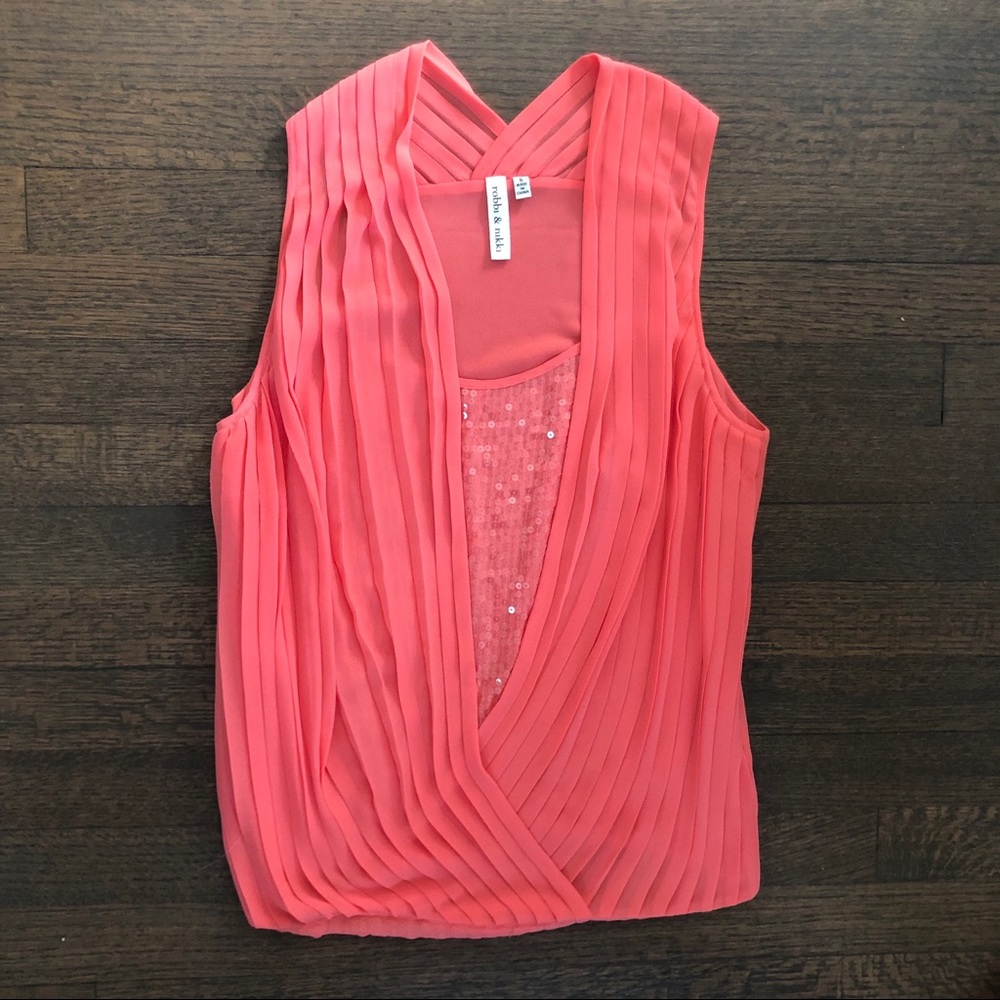 robbi & nikki pleated sequin top